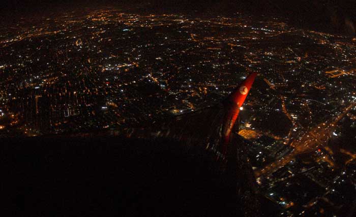 Ночной Стамбул из самолета